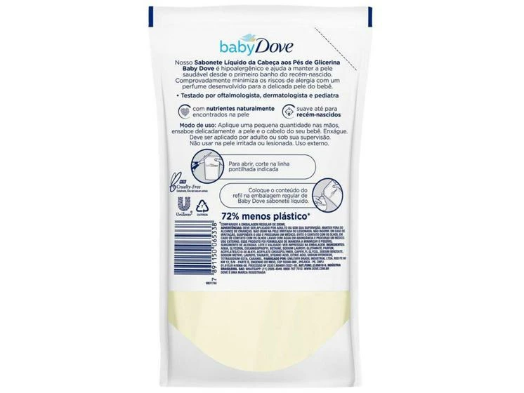 Sabonete Líquido Infantil Baby Dove - Hidratação Glicerinada 180ml - Image 3