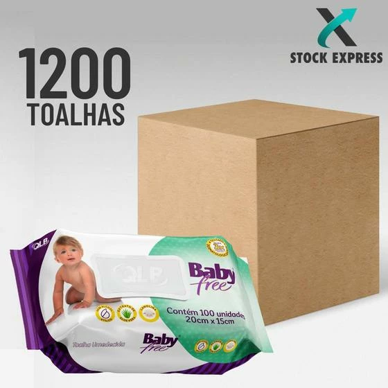 Caixa Com 12 Toalhas Umedecida Baby Free 100 - QUALYBLESS - Image 5