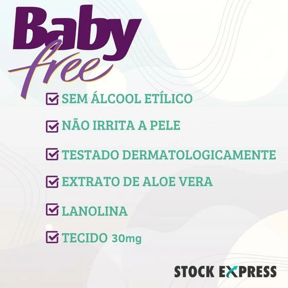 Caixa Com 12 Toalhas Umedecida Baby Free 100 - QUALYBLESS - Image 2