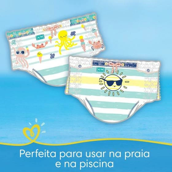 Pampers® Kit 40 Fraldas Pampers Para Água Splashers Baby Shark G-XG - Image 9