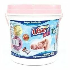 Lenços Umedecidos Balde Use It Baby Rosa Atacado Barato