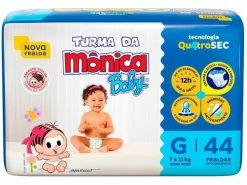 Fralda Turma Da Mônica Baby Tam. G - 7 A 11kg 44 Unidades